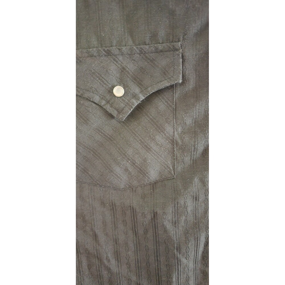 Ely Cattleman Shirt Mens Large Black Pearl Snap Western Cowboy Button Up A500 - Picture 9 of 10